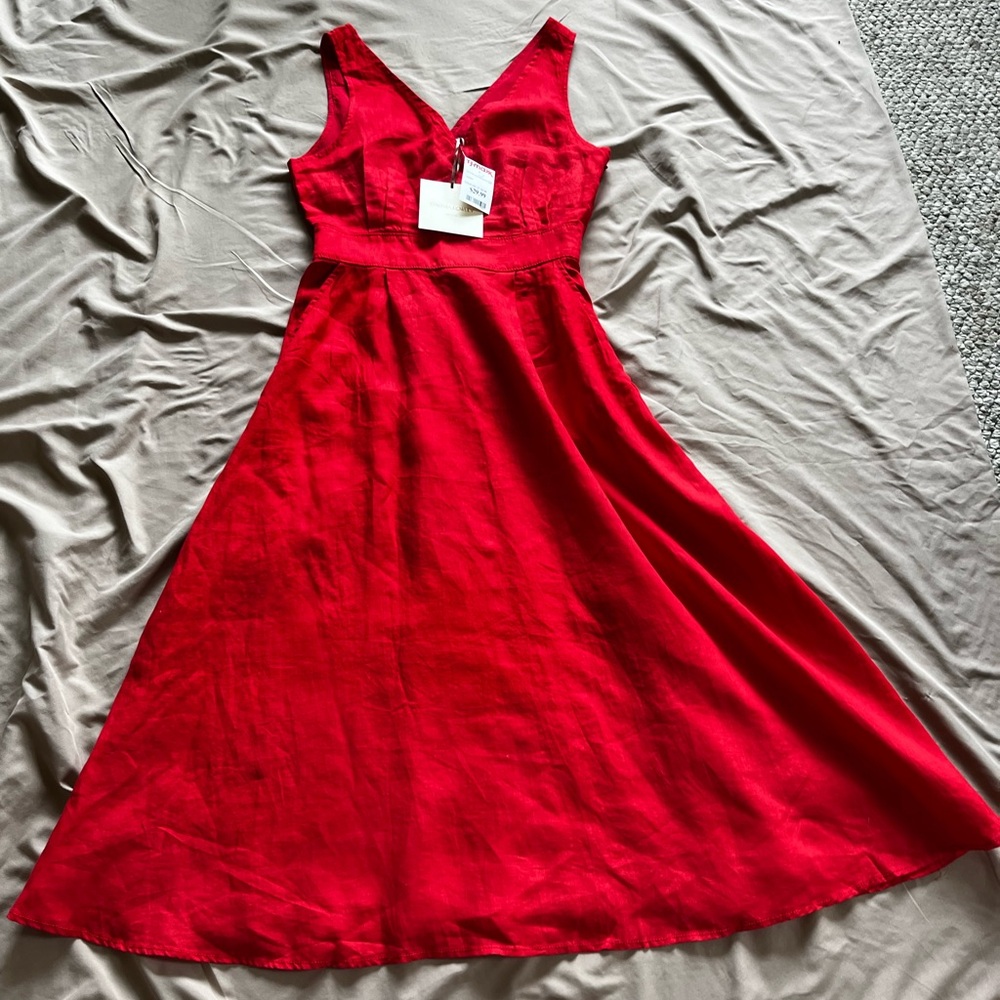 Cynthia Rowley Vibrant Red Midi Dress